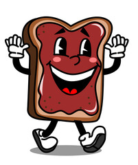 Illustration of a happy toast with jam