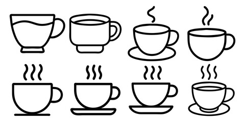 Fototapeta premium coffee cup icon set illustration