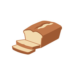 Isometric Sliced Loaf of Bread Illustration Delicious Wheat Food Icon