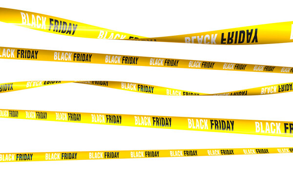 Black friday sale yellow 3d tape transparent background