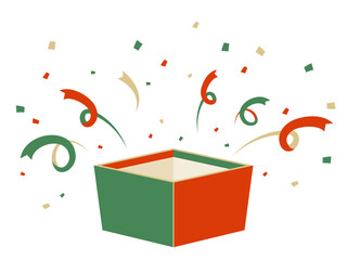 箱　飛び出すリボン・紙吹雪　クリスマス プレゼント