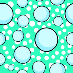 Cute cartoon christmas holiday seamless pattern with bubbles on a bright background for festive designs