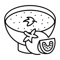 This Tomato Soup icon is suitable for Vegan Food, etc.