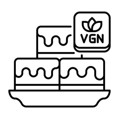 This Vegan Brownies icon is suitable for Vegan Food, etc.