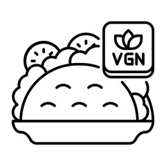 This Vegan Tacos icon is suitable for Vegan Food, etc.