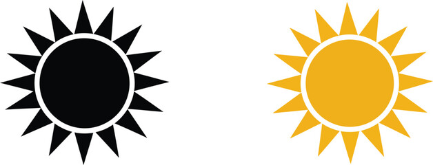 Vector sun illustration set scalable eps icon for weather and nature designs
