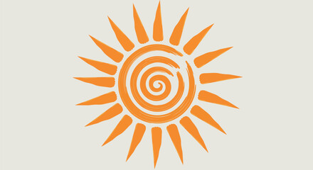 Abstract swirling sun illustration vector graphic scalable for multiple uses