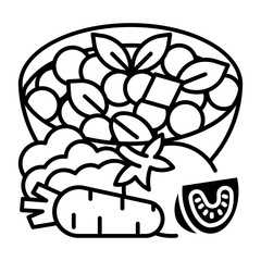 This Vegetable Salad icon is suitable for Vegan Food, etc.