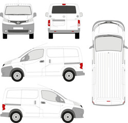 Compact cargo van vector mockup