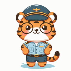 vector cute tiger in costume
