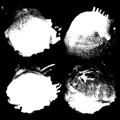 Set of hand drawn paint, ink brush strokes, brushes, lines. Dirty artistic design elements, boxes, frames for the text. Abstract black and white background.