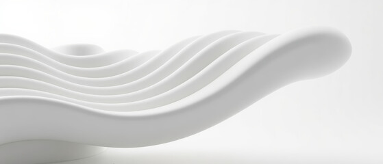 Obraz premium Sleek, modern design featuring smooth, flowing curves in white, showcasing elegance and simplicity in furniture