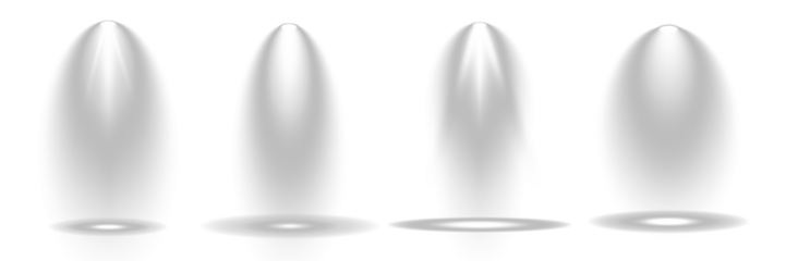 White stage spotlight and beam light design background showing illuminated space for party or entertainment show. Glistering lamps and glowing projection art for advertising and gallery use