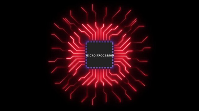 Abstract micro possessor digital background with technology circuit board icon animation.Circuit board, technology background.