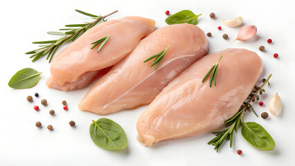 raw chicken breast with herbs