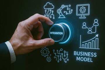 Obraz premium Integration and business model drive process and technology for strategic innovation and growth