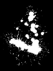 Set of hand drawn paint, ink brush strokes, brushes, lines. Dirty artistic design elements, boxes, frames for the text. Abstract black and white background.