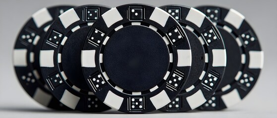 Naklejka premium Stack Of Black Poker Chips Detail