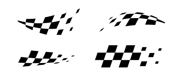 Race flag. Checkered flag. Racing stripes. Race motorsport graphics. Vector illustration