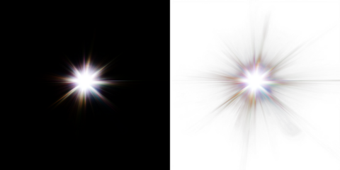 Bright starburst effect overlay on contrasting black and white backgrounds, creating a dynamic visual element for design projects and enhancing creative compositions