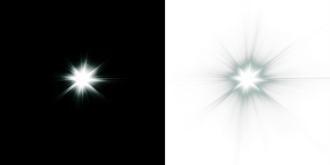 Bright starburst overlay on contrasting black and white backgrounds, creating a dynamic visual effect for creative projects and graphic design applications