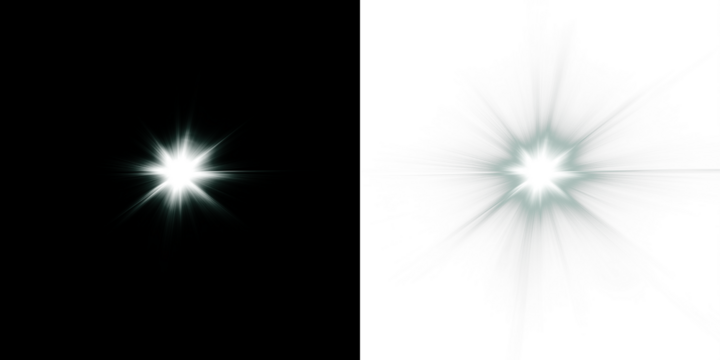 Bright starburst overlay on contrasting black and white backgrounds, creating a dynamic visual effect for creative projects and graphic design applications - Powered by Adobe