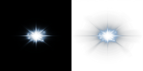 Bright starburst overlay on contrasting black and white backgrounds, creating a dynamic visual effect for creative projects and design applications with copy space