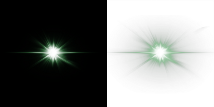 Bright green light burst overlay on contrasting black and white backgrounds, creating a dynamic visual effect for creative projects and design applications