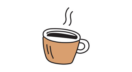 Hot Coffee Cup Vector Illustration – Morning Drink and Cafe Symbol