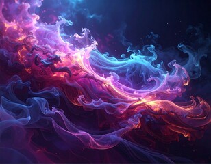Abstract swirling luminous shapes
