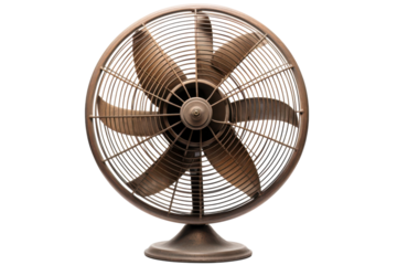 Vintage bronze fan provides cooling
