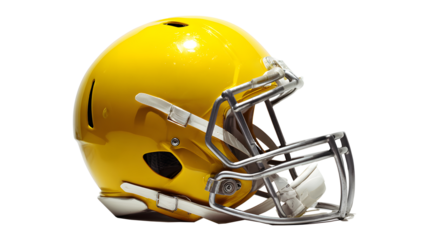 Yellow football helmet mockup, isolated background