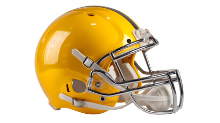Yellow football helmet mockup, isolated background