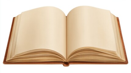 Fototapeta premium An Open Blank Book with Creamy Pages Ready for Creative Writing and Artistic Expression Ideal for Journaling, Note-taking, or Educational Purposes in Various Settings