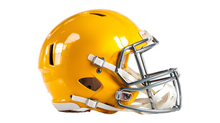 Yellow football helmet mockup, isolated background