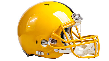 Yellow football helmet mockup, isolated background