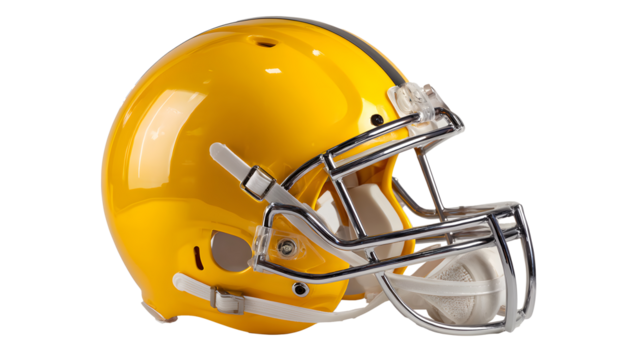 Yellow football helmet mockup, isolated background