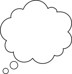 Cloud Shape Outline Bubble Frame Icon for Comic and Speech Design Vector Illustration