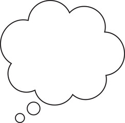 Cloud Shape Outline Bubble Frame Icon for Comic and Speech Design Vector Illustration