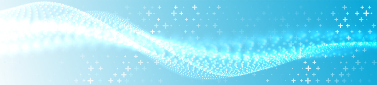 Genetics science. Digital healthcare. Particles effect. Abastract healthcare medical background. New technology, innovation, research in medicine.