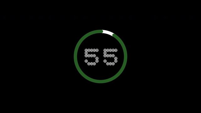 4K countdown one minute animation from 60 to 0 seconds, smooth timer motion, perfect for intros, events, and digital projects.