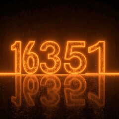 Glowing numbers on dark background