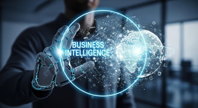 Dynamic business intelligence and technology innovation generate data insight knowledge and strategy growth - Powered by Adobe