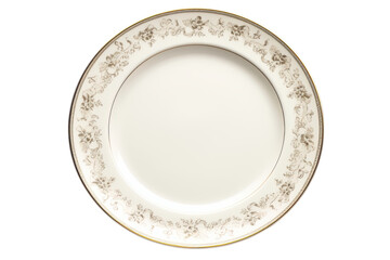 Elegant dinner plate with floral design and gold trim