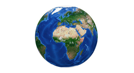 Isolated Globe Depicting the Continents of Europe, Asia, and Africa for Global Commerce