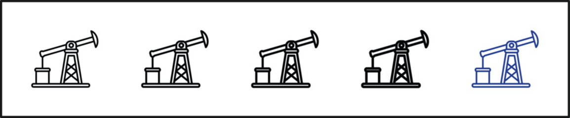 Oil pump icon set outline multiple  icon vector illustrator concept