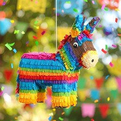 Colorful donkey pi?ata