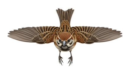 Isolated Bird in Flight with Open Wings Coming at Camera, Wildlife Animal Birdie Illustration