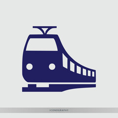 Sleek modern train icon symbolizing rapid transit and efficient urban travel, perfect for transportation concepts.