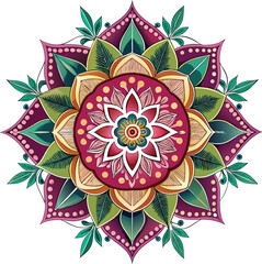 Abstract seamless floral pattern vector illustration with a decorative oriental mandala design